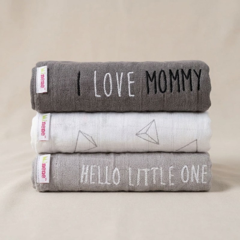 Μουσελίνες Σετ των 3 (I love mommy) Minene