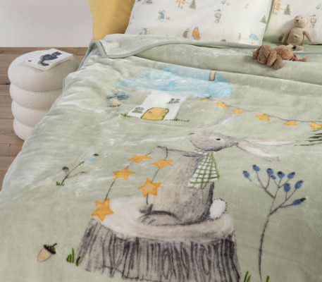 ΚΟΥΒΕΡΤΑ ΠΟΛ.WOODLAND PARTY 160X220   pistachio