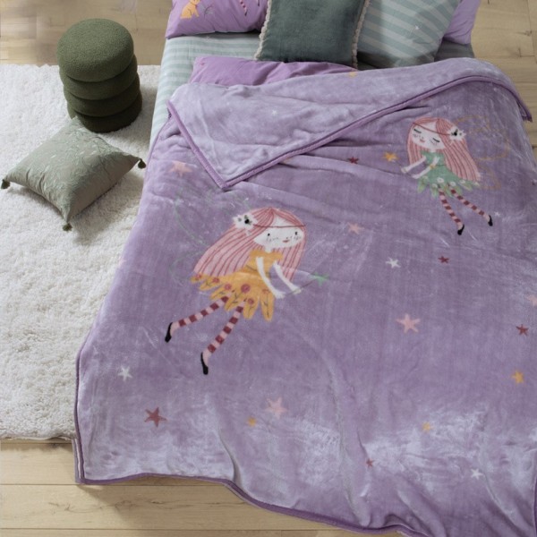 ΚΟΥΒΕΡΤΑ ΠΟΛ.FAIRY TALE 160X220 MAUVE