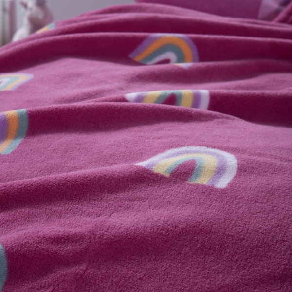 ΚΟΥΒΕΡΤΑ FLEECE ΠΟΛ.RAINBOW MOOD 160X220 FUCHSIA