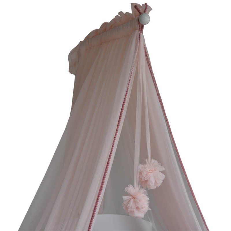 ΚΟΥΝΟΥΠΙΕΡΑ ΚΡΕΒΑΤΙΟΥ ΜΕ POM-POM PINK 185 ΚΟΥΝΟΥΠΙΕΡΑ ΚΡΕΒΑΤΙΟΥ ΜΕ POM-POM PINK 185