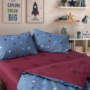 ΠΑΠΛΩΜΑΤΟΘΗΚΗ ΒΑΜΒ.ΣΕΤ ΜΟΝΗ DOTS BLUE - 160x240