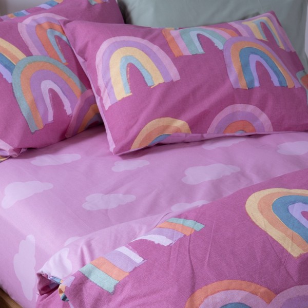 ΣΕΝΤΟΝΙ ΒΑΜΒ.RAINBOW MOOD ΣΕΤ ΜΟΝΟ FUCHSIA -170x260