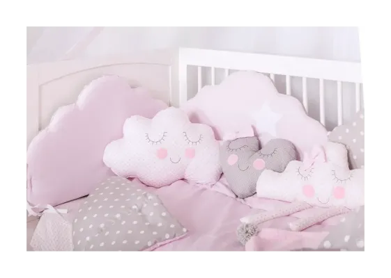 Σετ Προίκας Κρεβατιού 3τμχ Ροζ Σύννεφο