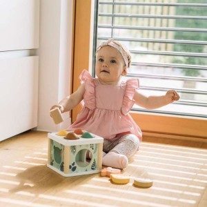 ΞΥΛΙΝΟΣ ΚΥΒΟΣ ΜΕ ΣΧΗΜΑΤΑ HIT THE BALL WOODEN TOY