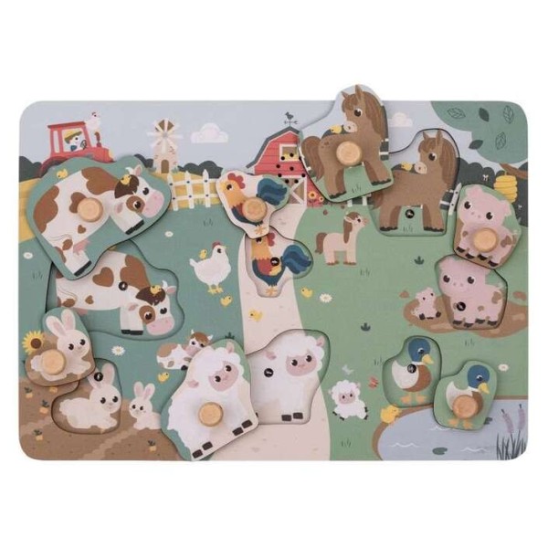 FREE2PLAY WOODEN FARM SOUND PUZZE ΠΑΖΛ ΦΑΡΜΑ ΜΕ ΗΧΟΥΣ