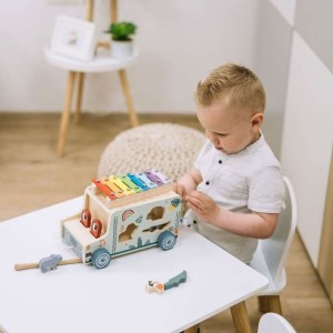 Free2Play Wooden Όχημα μαθαίνω σχήματα και μουσική