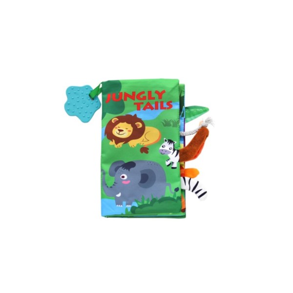 Educational cloth book with teether Jungly tails Educational cloth book with teether Jungly tails