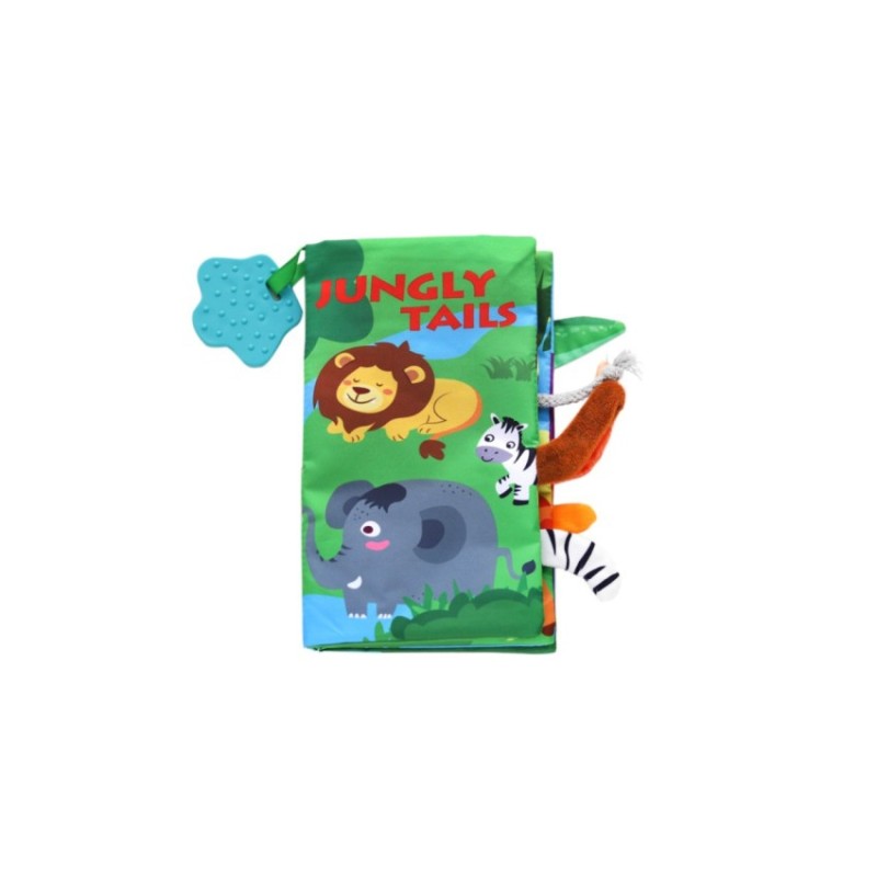 Educational cloth book with teether Jungly tails