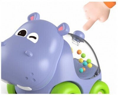 Ιπποποταμάκι κουδουνίστρα με ρόδες Ιπποποταμάκι κουδουνίστρα με ρόδες