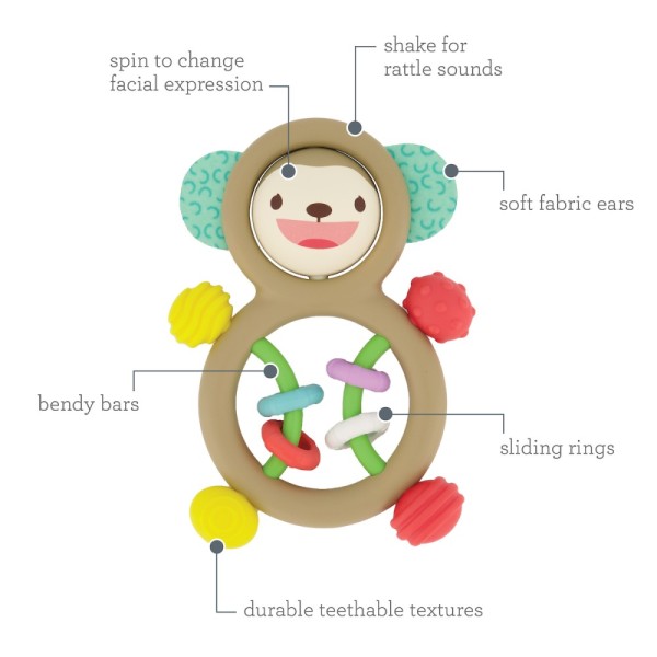 Κουδουνίστρα Αισθήσεων Infantino Busy Lil' Sensory Rattle - INFANTINO