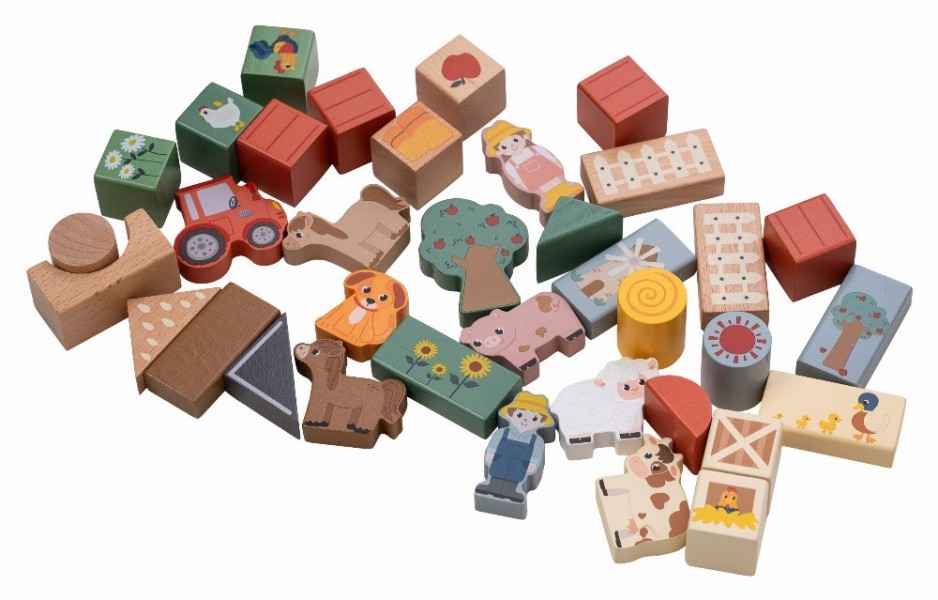 Φάρμα τουβλάκια 36 τεμαχίων Free2Play Wooden