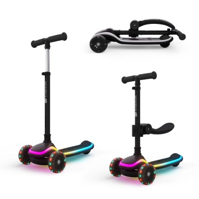 Πατίνι τρίτροχο  2σε1 RAKET UP  Black LED scooter