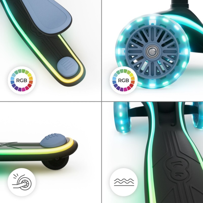Πατίνι τρίτροχο  2σε1 RAKET UP  Blue LED scooter