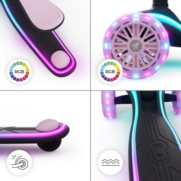 Πατίνι τρίτροχο  2σε1 RAKET UP  Pink LED scooter