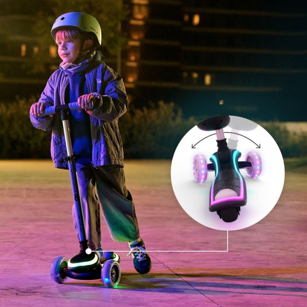 Πατίνι τρίτροχο  2σε1 RAKET UP  Pink LED scooter