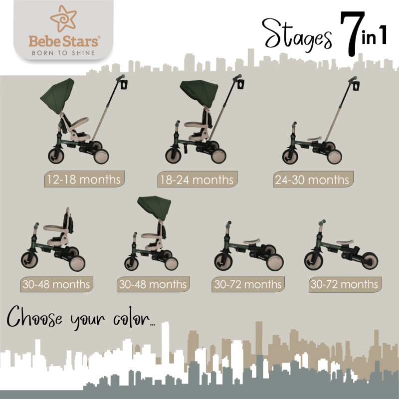 ΤΡΙΚΥΚΛΟ ΠΟΔΗΛΑΤΟ URBAN 7in1 NATURAL BEIGE