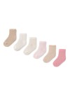 Σετ 6 καλτσακια  ροζ  τριαντ