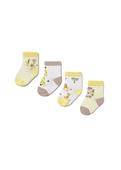 Σετ 4 καλτσες  κιτρινο