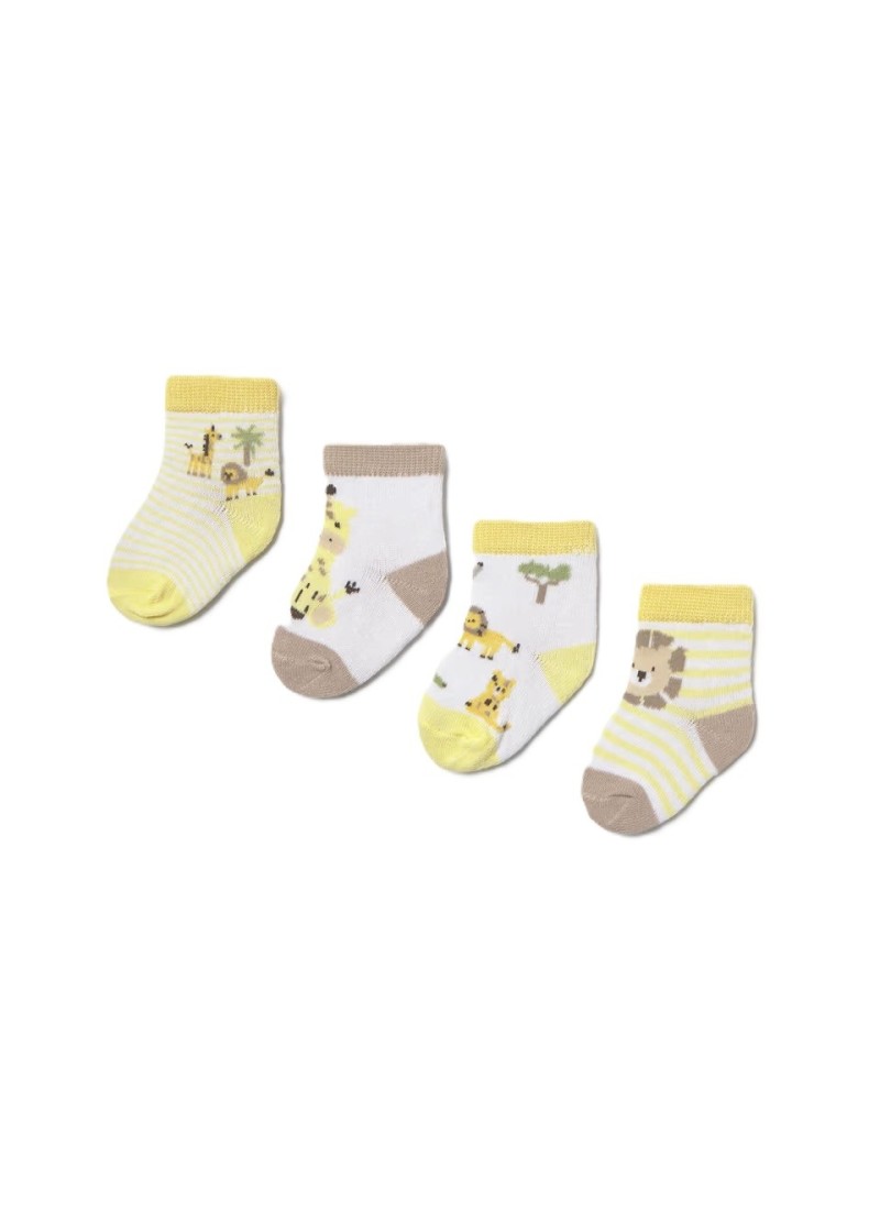 Σετ 4 καλτσες  κιτρινο