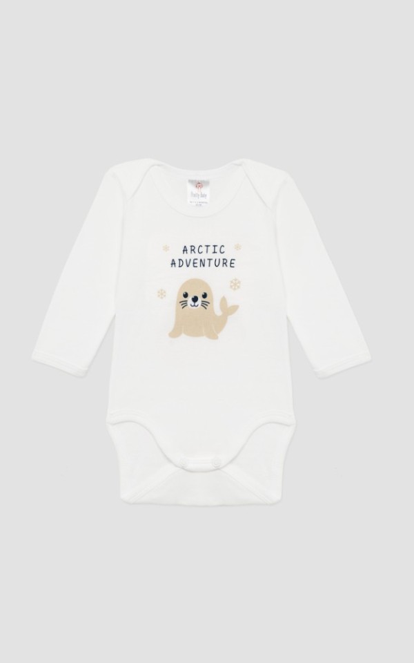 βρεφικά κορμάκια μακρύ μανίκι Little One. Βαμβακερά 100%