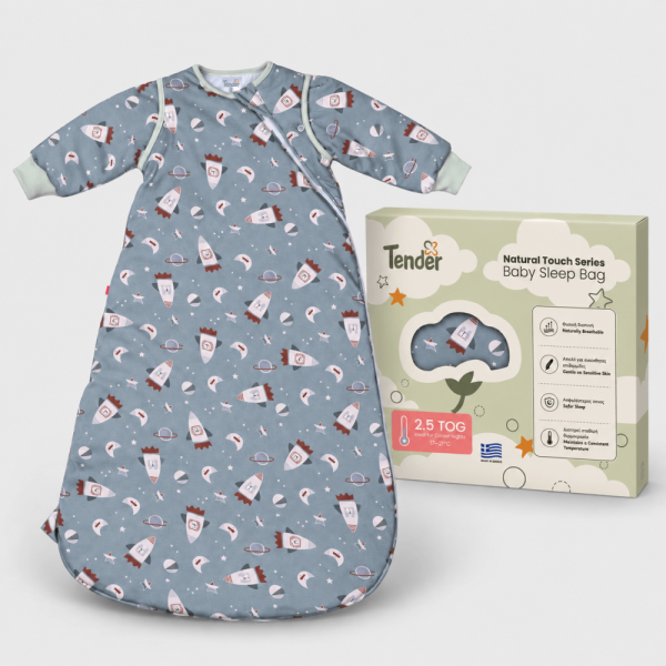 ΥΠΝΟΣΑΚΟΣ NATURAL TOUCH MARBLE - ROCKETS 2.5 TOG Sage Green ΥΠΝΟΣΑΚΟΣ NATURAL TOUCH MARBLE - ROCKETS 2.5 TOG Sage Green