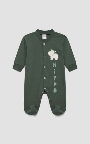 Φορμάκι μακρύ μανίκι Elephant,  Βαμβακερό 100%  ΠΡΑΣΙΝΟ