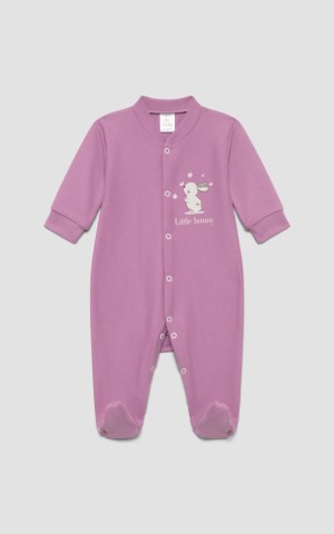 Φορμάκι μακρύ μανίκι Bunny, Βαμβακερό 100%  ΛΙΛΑ ΣΚΟΥΡΟ